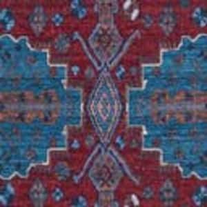 Mangata Molly Red and Blue 2 ft. 7 in. x 13 ft. Runner Machine Washable Area Rug