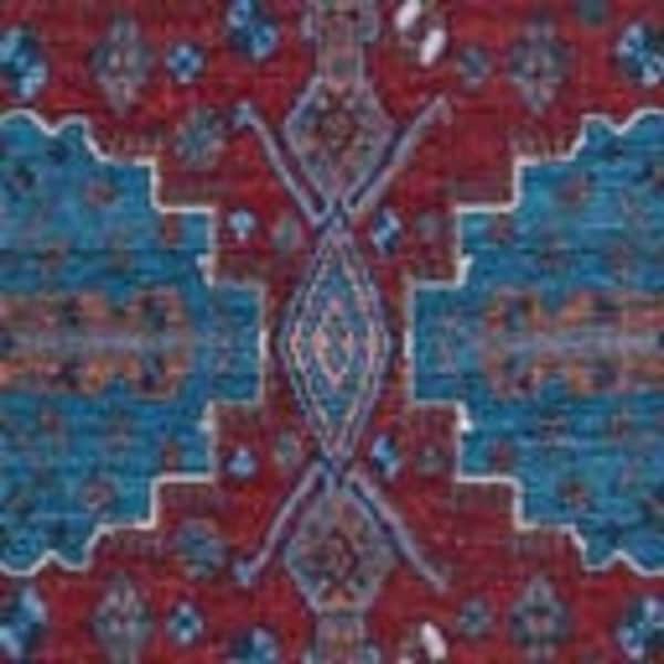 Unique Loom Mangata Molly Red and Blue 2 ft. 7 in. x 13 ft. Runner Machine Washable Area Rug