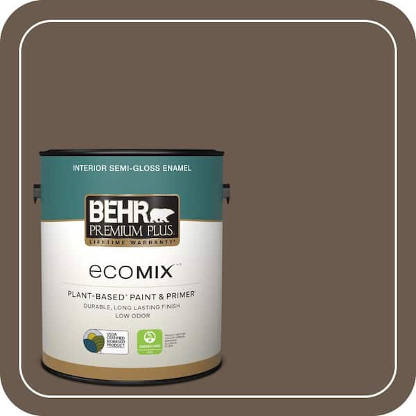 1 gal. #PPU5-02 Aging Barrel Semi-Gloss Enamel EcoMix Plant-Based Interior Paint & Primer