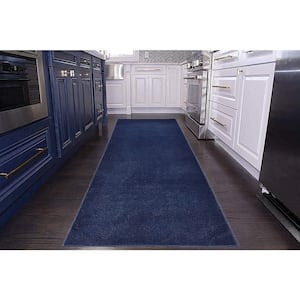 Solid Euro Royal Navy Blue 31 in. x 4 ft. Your Choice Length Stair Runner