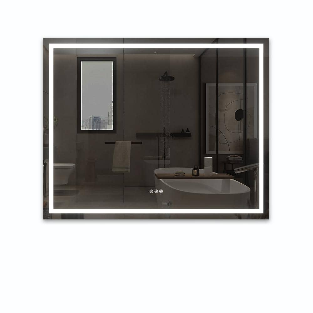 48 in. W. x 60 in. H Large Rectangular Frameless High Lumen LED Anti-Fog Dimmable Wall Mounted Bathroom Vanity Mirror -  Andrea, LBM889-SV