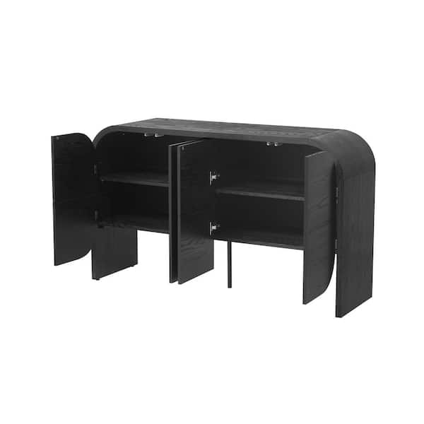COWLOWN 56 in. W x 15.8 in. D x 33.2 in. H Bathroom Black Linen Cabinet