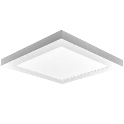 12 in. x 12 in. 1500 Lumens Integrated LED Panel Light 18-Watt 5 Color Selectable Damp Rated UL-Listed