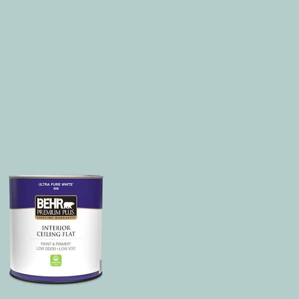 BEHR PREMIUM PLUS 1 qt. #PPU13-15 Clear Pond Ceiling Flat Interior Paint