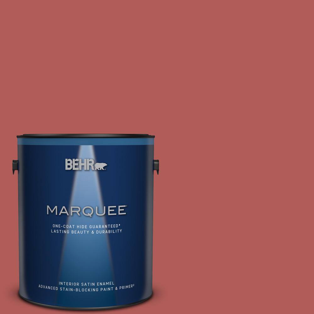 1 gal. #160D-6 Pottery Red Satin Enamel Interior Paint & Primer