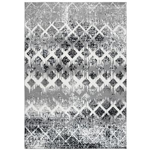 Xcite Gray/Black 5 ft. 2 in. x 7 ft. 3in. Rectangle Area Rug