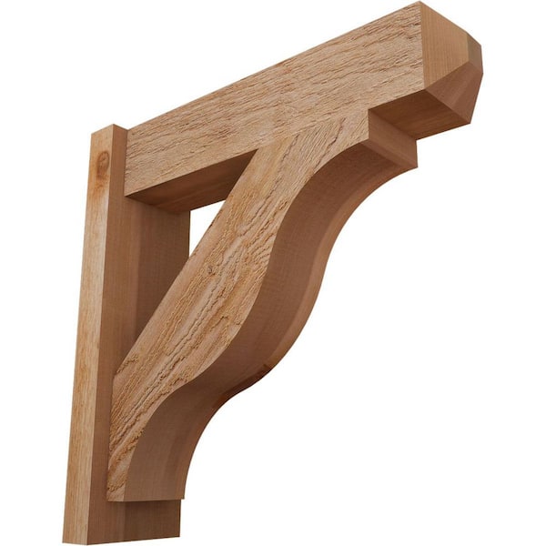 Ekena Millwork 6 in. x 22 in. x 22 in. Western Red Cedar Fuston Craftsman Rough Sawn Outlooker