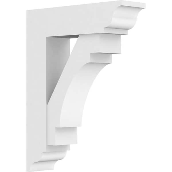 Ekena Millwork Standard Merced 5 in. W x 26 in. H x 20 in. D Signature Urethane Polyurethane Bracket With Traditional Ends