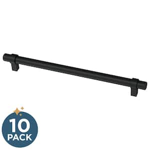 Simple Wrapped Bar 8-13/16 in. (224 mm) Matte Black Cabinet Drawer Pull (10-Pack)