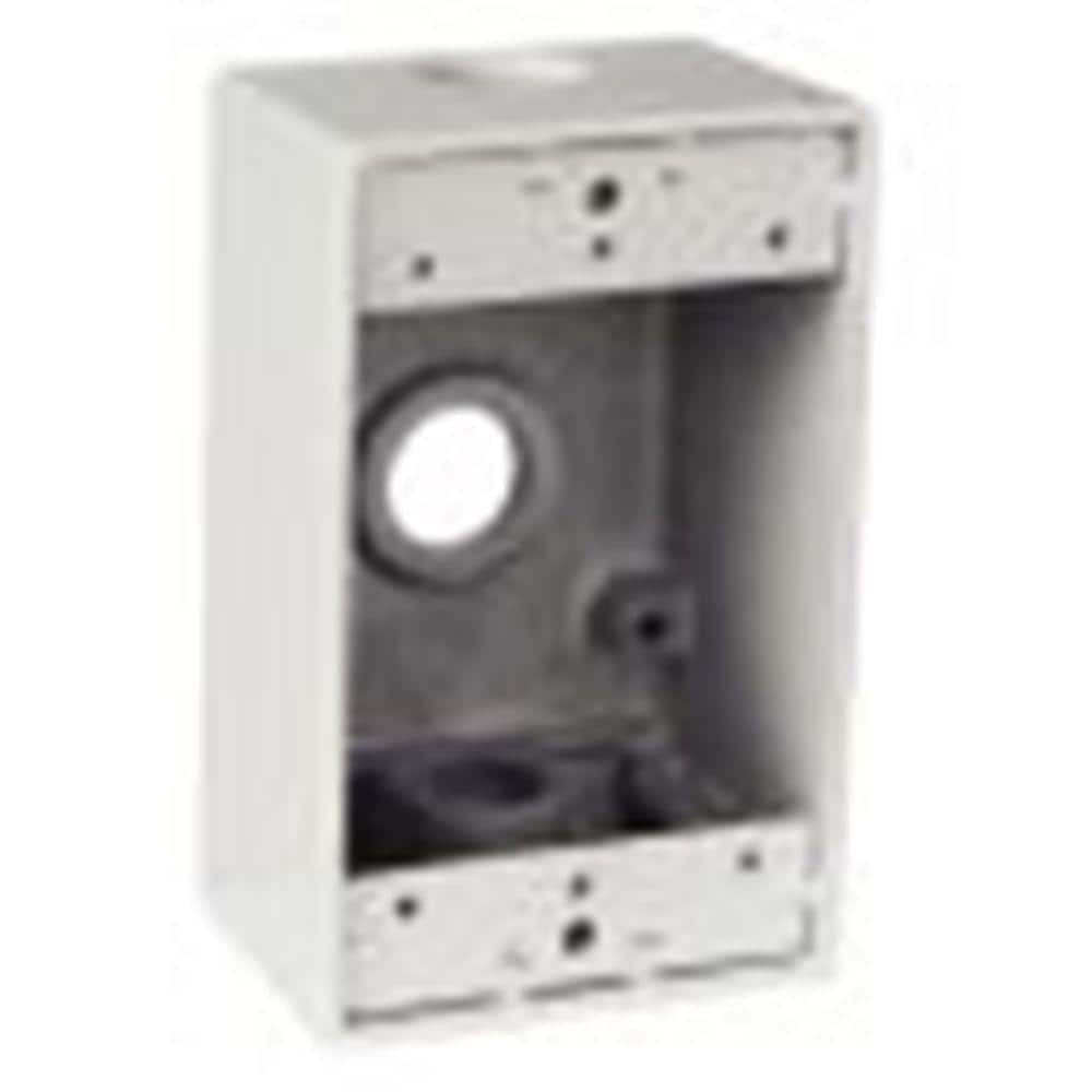 Red Dot 1-Gang Rectangular Junction Box with 3 1/2 in. Holes - White ...