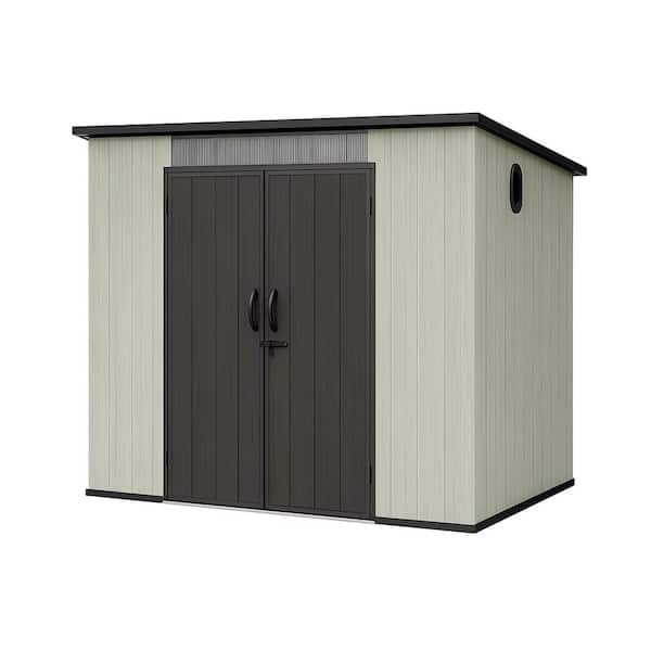 6 ft. W x 8 ft. D Resin Storage Shed with Transparent Windows, Louvered Vents and Double Lockable Doors (48 sq. ft)