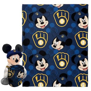 MLB Brewers Pitch Crazy Mickey Hugger Pillow & Silk Touch Throw Blanket Set