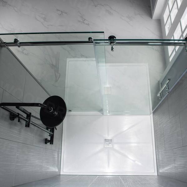 Mattishall 44 in. to 48 in. x 76 in. Frameless Sliding Shower Door with Shatter Retention Glass in Chrome Mattishall 44 in. to 48 in. x 76 in. Frameless Sliding Shower Door with Shatter Retention Glass in Chrome