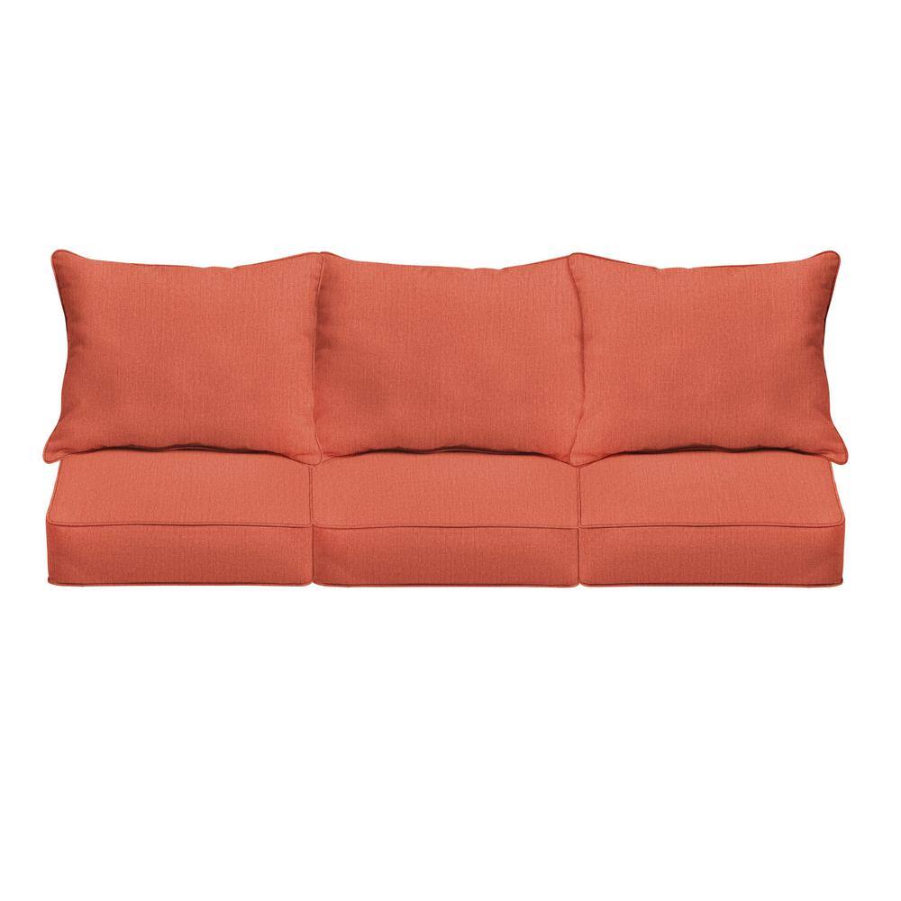 23 in. x 23.5 in. Deep Seating Indoor/Outdoor Couch Pillow and Cushion Set in Sunbrella Canvas Persimmon price history on PriceWatchPro