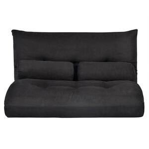 43 in. x 48 in. Black Non-Printed Polyester Fiber 19.5 in. x 7 in. Sofa Bed