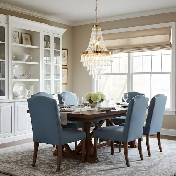 19.7 in. 11-Light Gold Modern Elegant Crystal Chandelier for Dining Room, Living Room