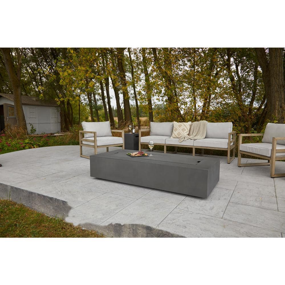Aegean 70" Weathered Slate Gas Fire Pit Table
