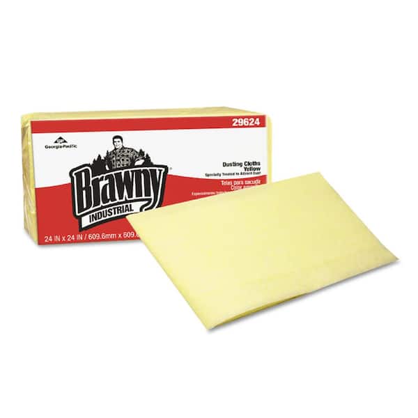Unbranded 24 x 24 Quarterfold Yellow Dusting Cloth Cleaning Wipes, 50/Pack, 4/Carton