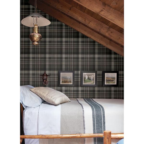 20.50 in. W x 396 in. L Charcoal Dutton Plaid Wallpaper