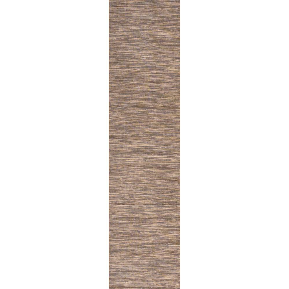 Modern Flatweave Solid Brown Synthetic Area Rug - Easy Care