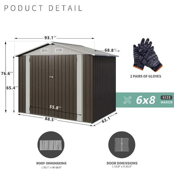 まりとぅん gray-outsunny-metal-sheds-845-