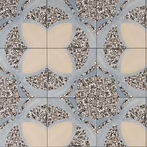 Grain Fleur Nero 7.87 in. x 7.87 in. Matte Porcelain Floor and Wall Tile (12.48 sq. ft./Case)