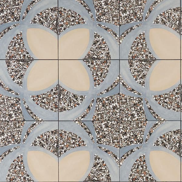 Ivy Hill Tile Grain Fleur Nero 7.87 in. x 7.87 in. Matte Porcelain Floor and Wall Tile (12.48 sq. ft./Case)