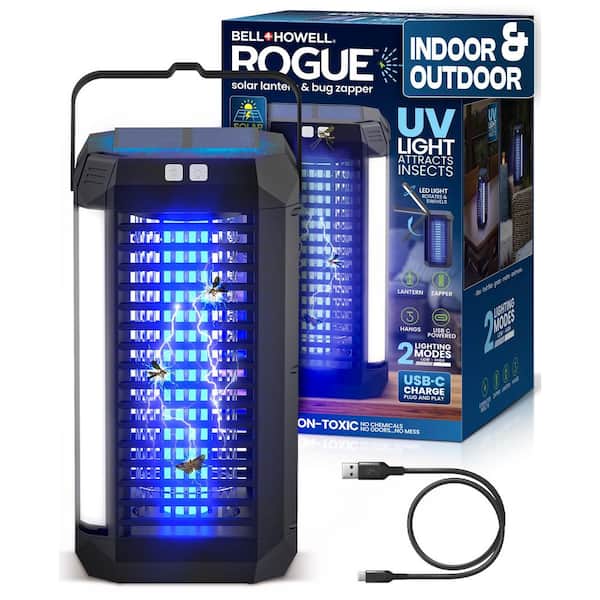 Rogue Rechargeable Solar Outdoor and Indoor LED UV Light Lantern and Insect Repellent Zapper