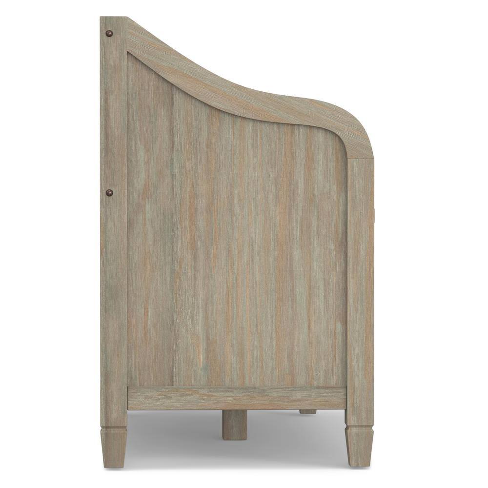Connaught Distressed Grey Solid Wood Entryway Storage Bench