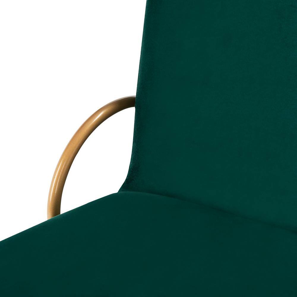 Emerald Velvet Upholstered Side Chair with Gold Metal Frame