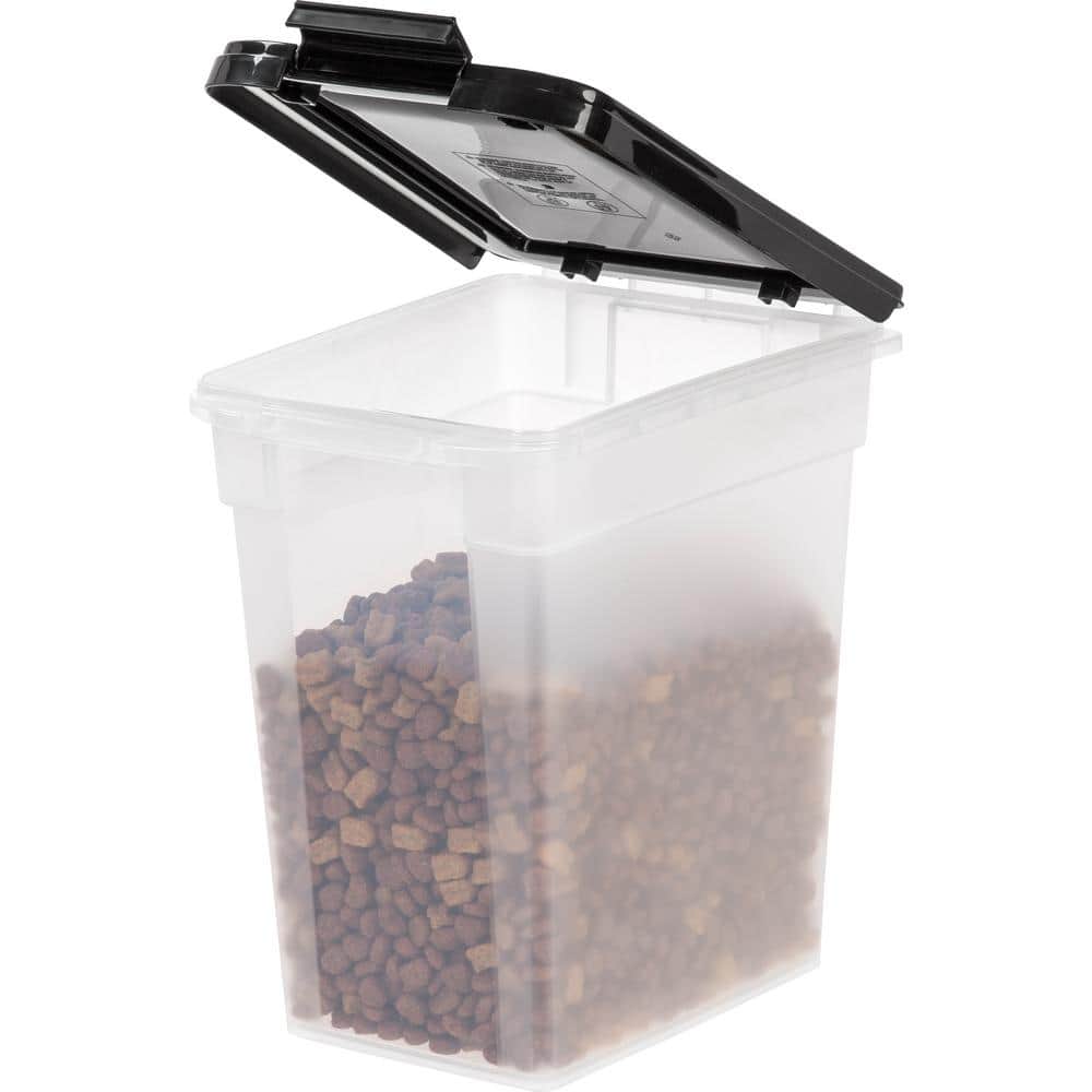 160 oz Clear & Black Airtight Pet Food Storage Container