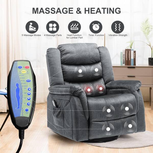 ComHoma Oversize Power Recliner Chair with Heat and Massage 360