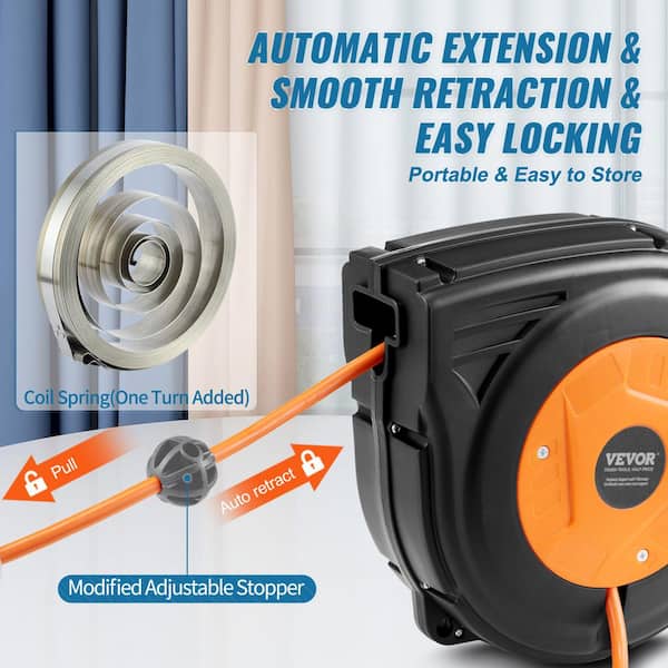 VEVOR 10 Guage Retractable Extension Cord Reel - Ease Up Now