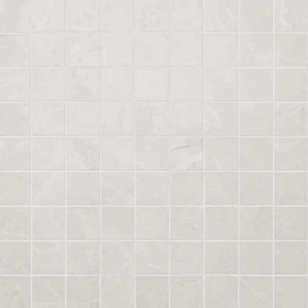 Tavani Cream White 11.81 in. x 11.81 in. Marble Look Matte Porcelain Mosaic Floor and Wall Tile (0.96 Sq. Ft. / Each)