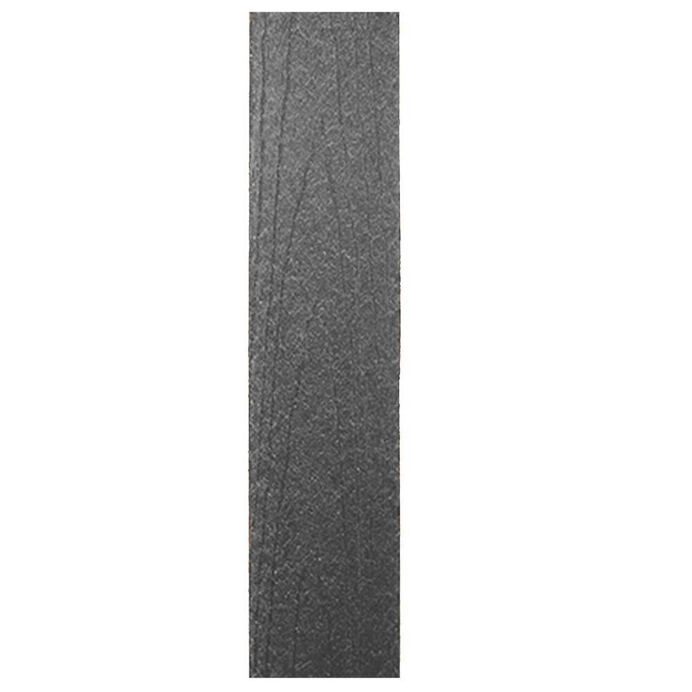 3/8 in. x 5 in. x 5 ft. 9 in. Charcoal Grey Wood Grain Embossed Composite S