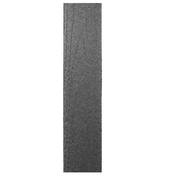Unbranded 3/8 in. x 5 in. x 5 ft. 9 in. Charcoal Grey Wood Grain Embossed Composite Square Top Fence Picket