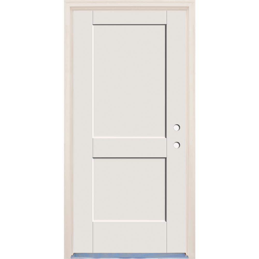 Builders Choice 36 in. x 80 in. 2 Panel Left-Hand Unfinished Fiberglass ...