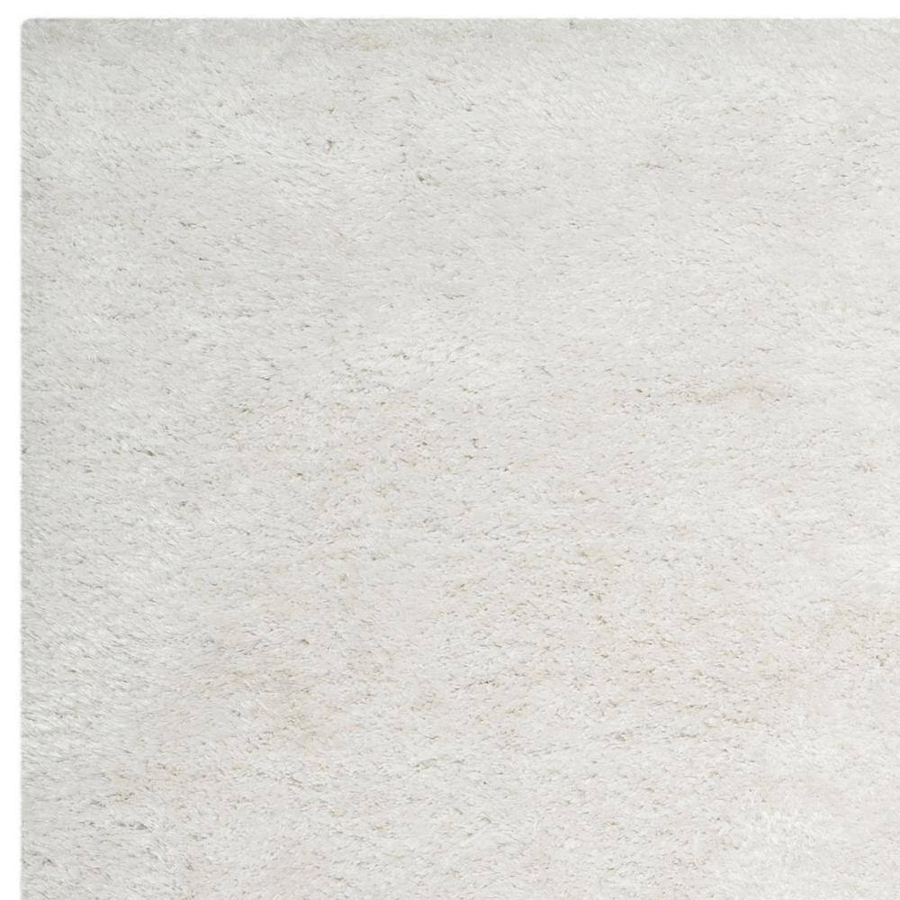 Coastal Snow White Hand-Tufted Shag Square Rug, 6'x6'