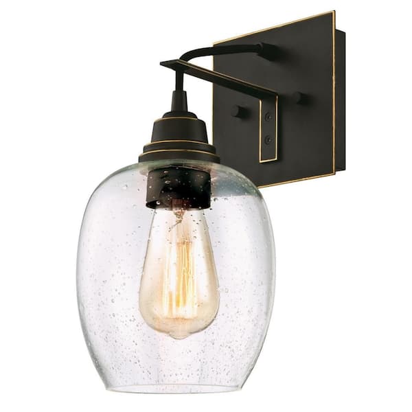 Eldon 1-Light Oil Rubbed Bronze with Highlights Wall Mount Sconce