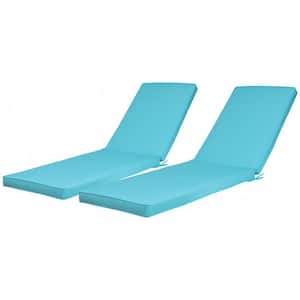 2-Pieces Set Outdoor Lounge Chair Cushion-Sky Blue