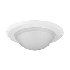 5 in. White Recessed Drop Opal Shower Trim