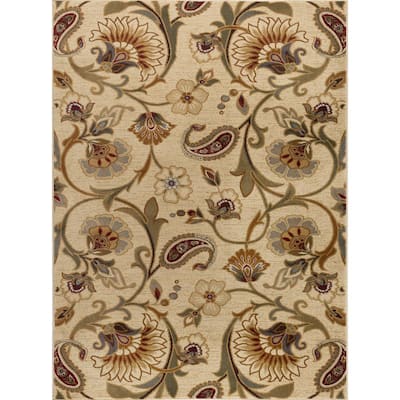 Tayse Rugs Impressions Beige 9 ft. x 13 ft. Area Rug-IMP7772 9x12 - The ...