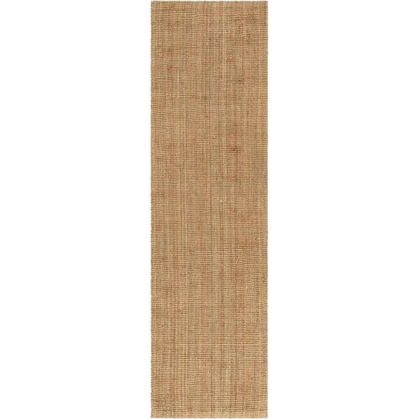 Well Woven Lani Boucle 2 ft. 7 in. x 9 ft. Hand-Woven Jute Farmhouse Solid Pattern Natural Runner Rug