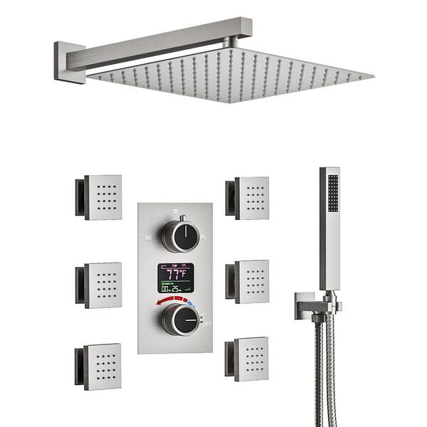 CRANACH 3-Spray Wall Mount 2.5 GPM Dual Shower Head Fixed and Handheld ...