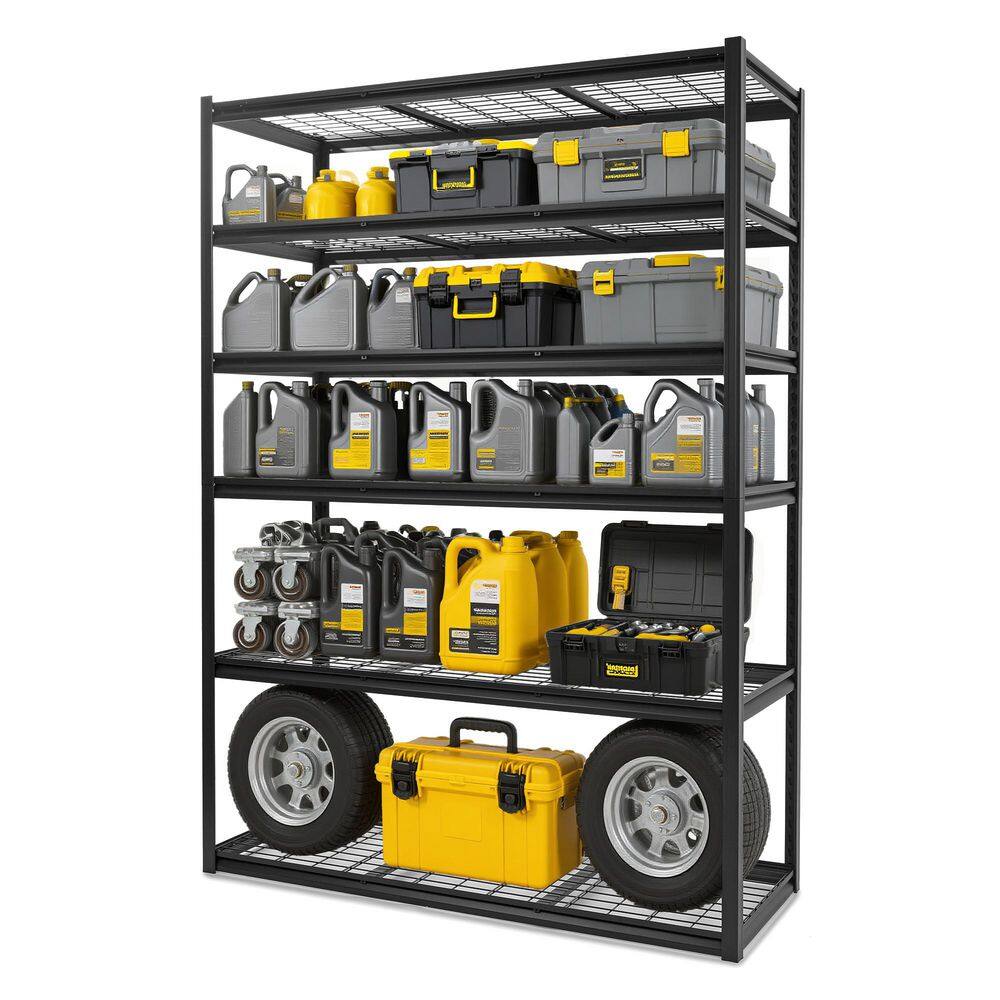 6-Tiers Heavy Duty Metal Adjustable Garage Storage Shelving Unit in Black (60 in. W x 83.8 in. H x 23.6 in. D) price history on PriceWatchPro