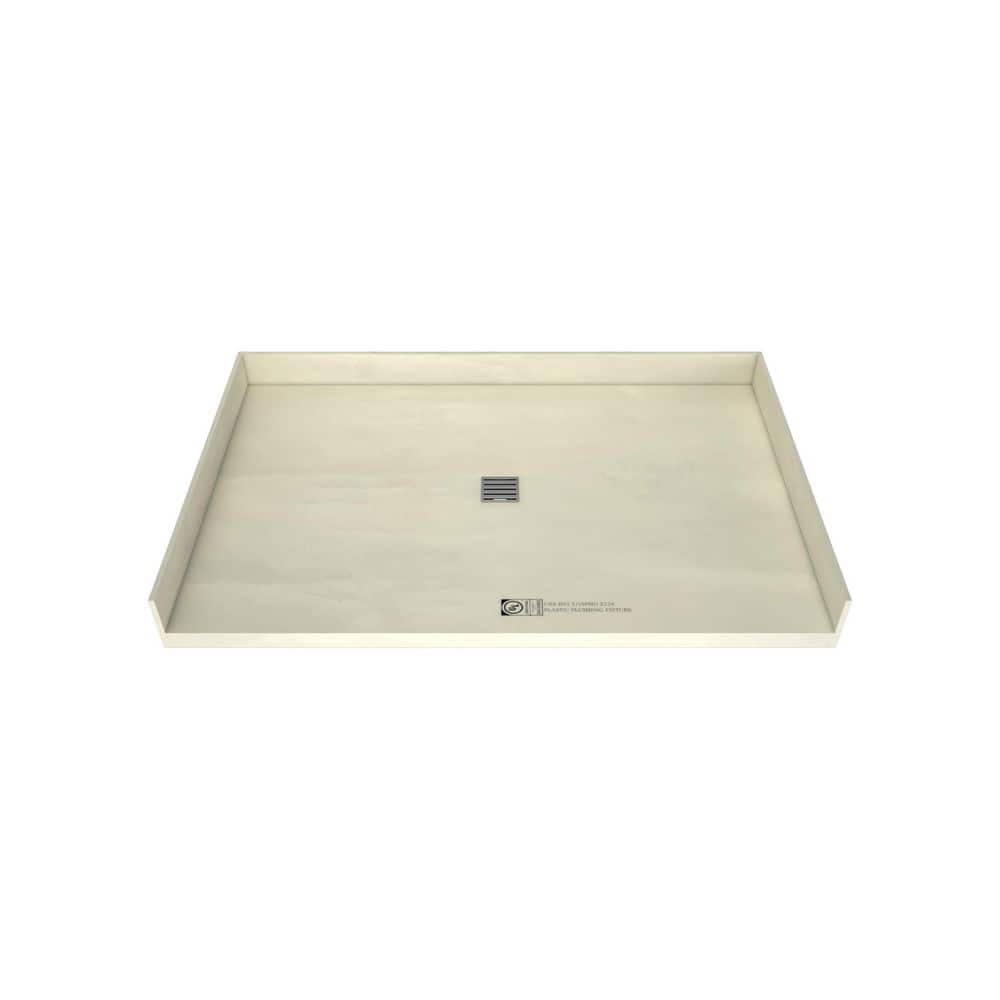 38 In x 60 In Barrier Free Tileable Shower Pan with Center Drain and Brushed Nickel Grate price history on PriceWatchPro