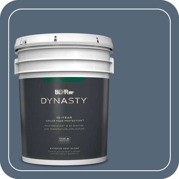 BEHR DYNASTY 5 gal. #S510-6 Durango Blue Semi-Gloss Exterior Stain-Blocking Paint & Primer