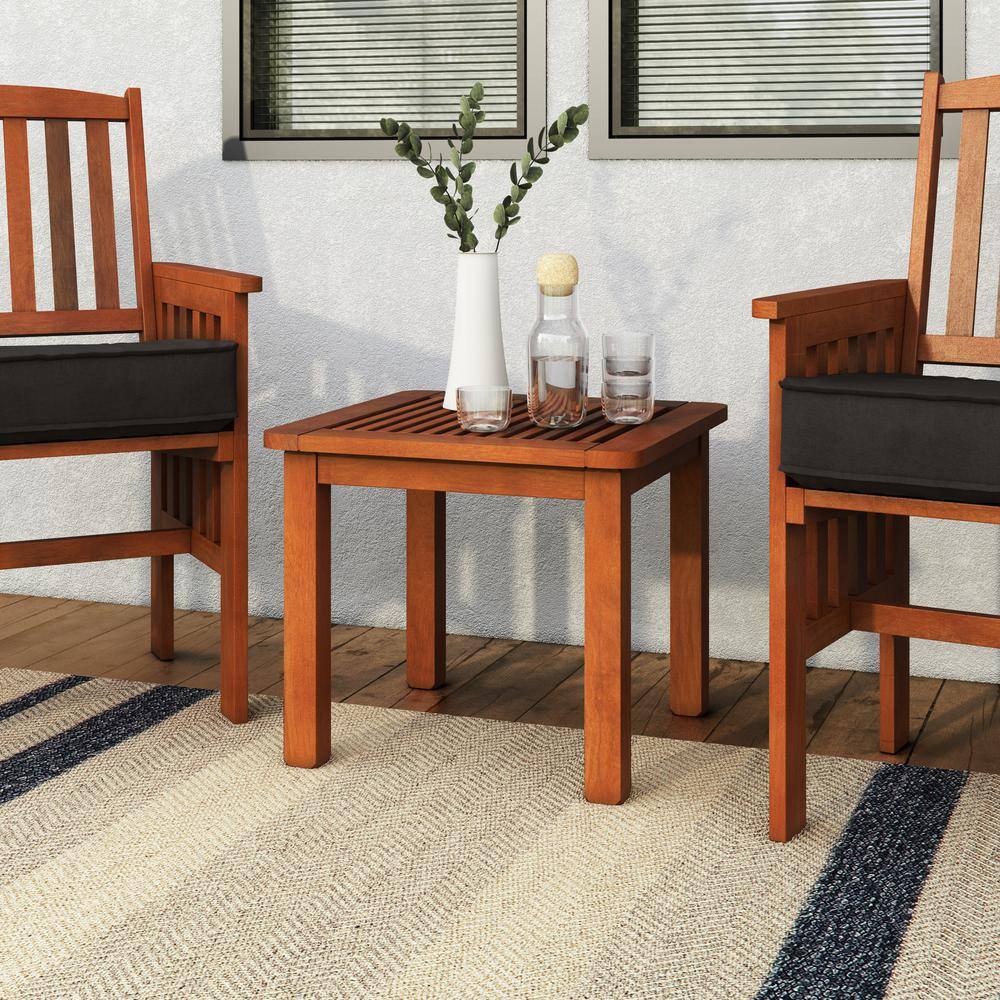 Cinnamon Brown 23" Hardwood Outdoor Side Table