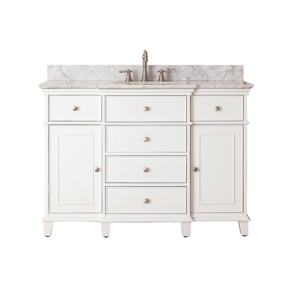 Avanity Windsor 49 in. W x 22 in. D x 35 in. H Vanity in White with ...