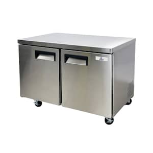 48 in. W 12 cu. ft. Auto/Cycle Defrost Commercial Undercounter Upright Freezer in Stainless